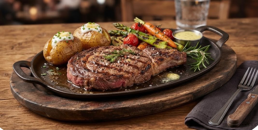 Grilled Ribeye at Robles Restaurante